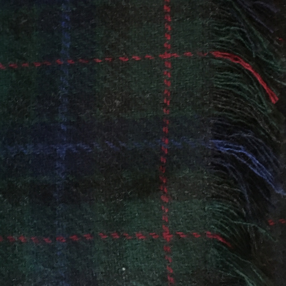 NEW~Michele Navy and Green Wool Plaid Wrap Skirt - Picture 2 of 4